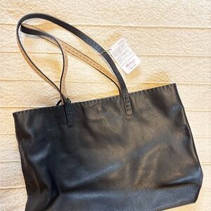 Black Leather Tote Bag